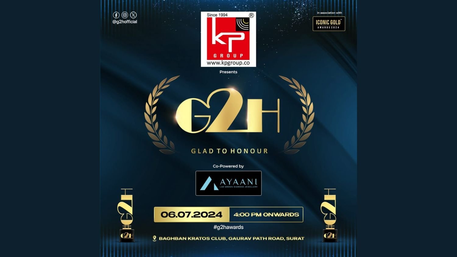 Shining Stars: Celebrating Excellence at the Glad to Honour Awards G2H2 2024 in Surat