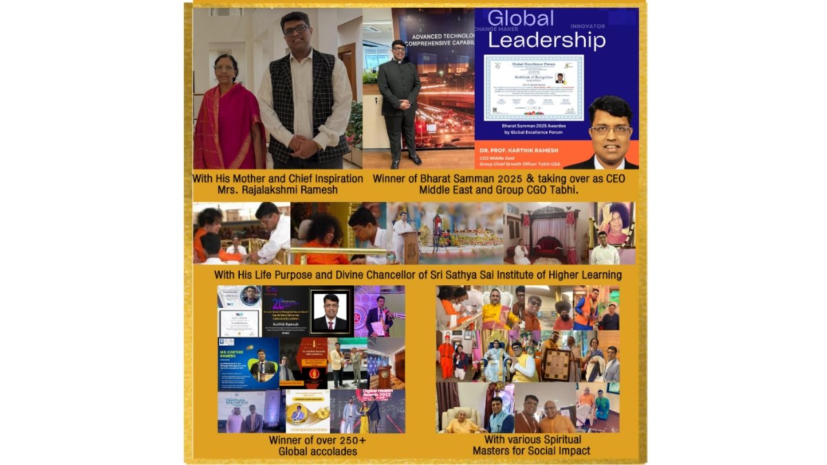 Dr. Karthik Ramesh Honored with Bharat Samman 2025 amidst Major Career Growth as Group Chief Growth Officer & CEO Middle East Tabhi